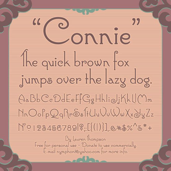 connie 免费字体下载 - 设计达人网