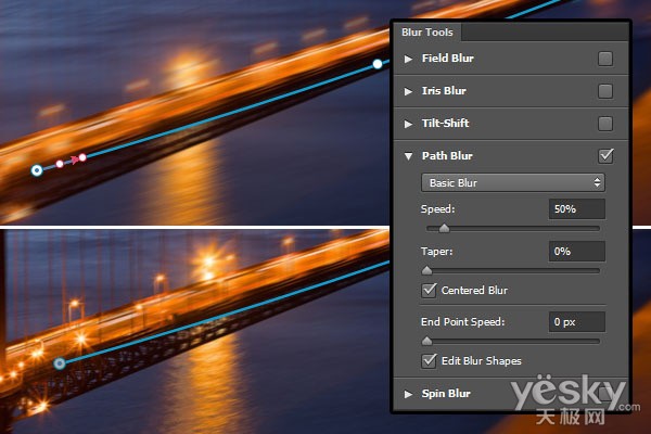 体验Photoshop CC 2014新增路径模糊滤镜_天极yesky软件频道