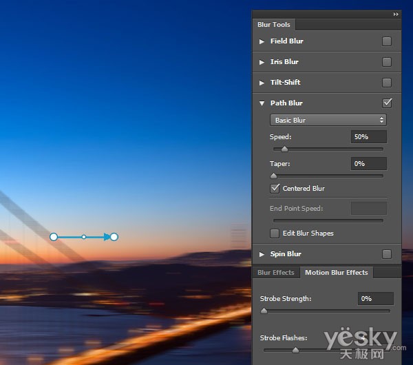 体验Photoshop CC 2014新增路径模糊滤镜_天极yesky软件频道